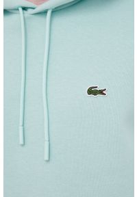 Lacoste bluza męska kolor turkusowy z kapturem gładka SH9623-031. Typ kołnierza: kaptur. Kolor: turkusowy. Materiał: bawełna, poliester, dzianina. Wzór: gładki #3