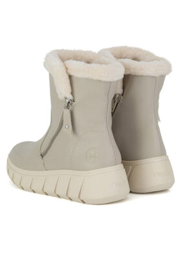 Rieker Botki Y3581-60 Beżowy. Kolor: beżowy. Materiał: materiał