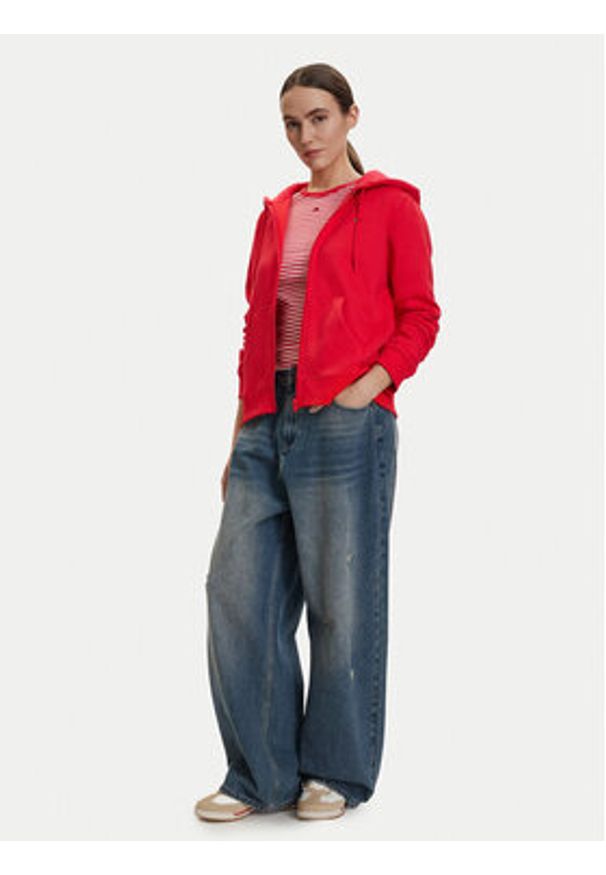 Tommy Jeans Bluza DW0DW19729 Czerwony Regular Fit. Kolor: czerwony. Materiał: bawełna