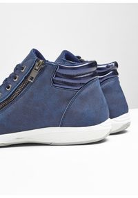 bonprix - Wysokie sneakersy z zamkiem. Okazja: na co dzień. Zapięcie: zamek. Kolor: niebieski #2
