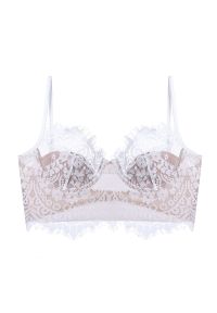 Intica - Biustonosz koronkowy z fiszbinami na co dzień i specjalne okazje Zekija. Kolor: biały. Materiał: koronka. Rodzaj stanika: biustonosz z fiszbinami. Wzór: koronka