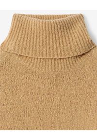 Kenzo - KENZO - Beżowy sweter z golfem. Typ kołnierza: golf. Kolor: beżowy. Materiał: wełna, prążkowany, kaszmir. Długość rękawa: długi rękaw. Długość: długie. Styl: klasyczny #6