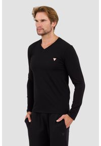 Guess - GUESS Czarny męski longsleeve Core Tee, Rozmiar M. Kolor: czarny. Długość rękawa: długi rękaw #5