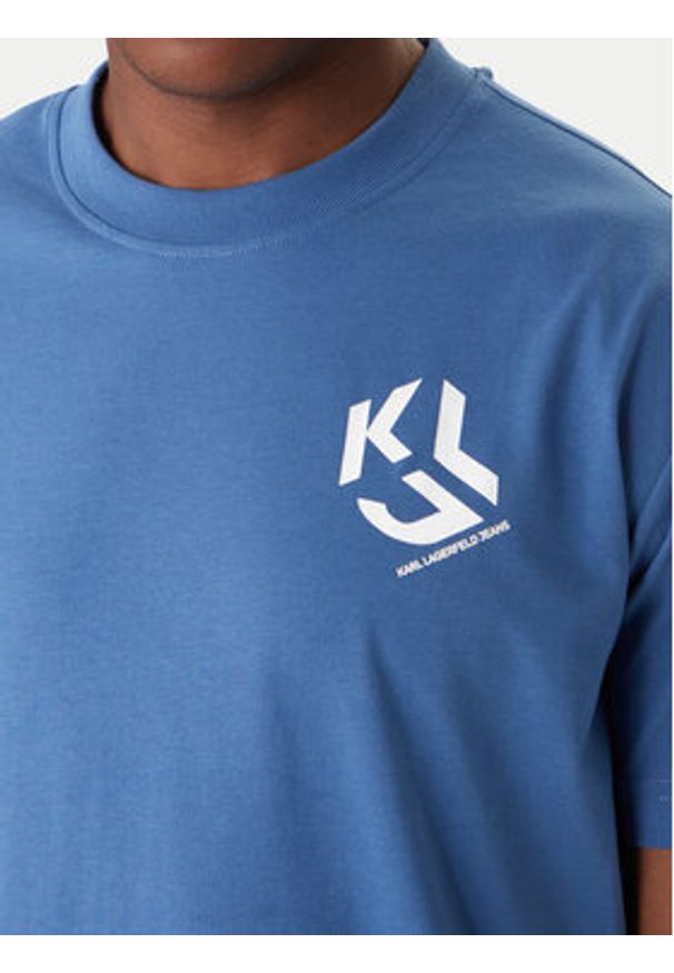 Karl Lagerfeld Jeans T-Shirt A2M17072 Niebieski Regular Fit. Kolor: niebieski. Materiał: syntetyk