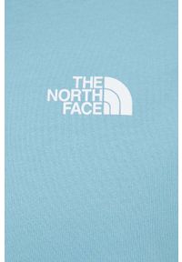 The North Face bluza bawełniana męska kolor turkusowy z kapturem z nadrukiem. Okazja: na co dzień. Typ kołnierza: kaptur. Kolor: turkusowy. Materiał: bawełna. Wzór: nadruk. Styl: casual #4