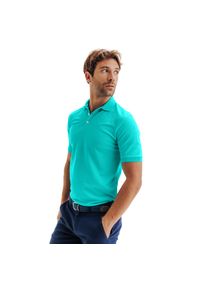 INESIS - Koszulka polo do golfa z krótkim rękawem męska Inesis WW500. Typ kołnierza: polo, golf. Kolor: niebieski. Materiał: poliester, materiał. Długość rękawa: krótki rękaw. Długość: krótkie. Styl: sportowy #1