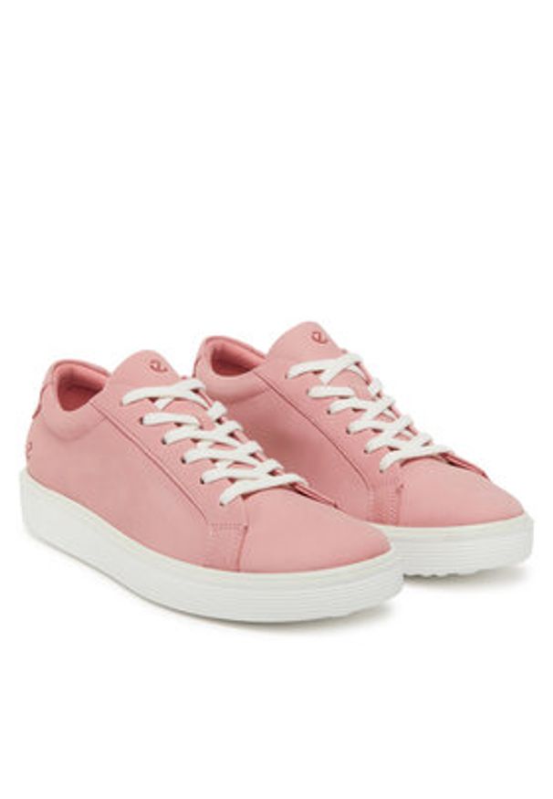 ecco - ECCO Sneakersy Soft 60 21920302363 Różowy. Kolor: różowy. Materiał: skóra