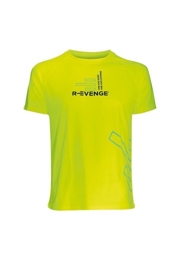 R-EVENGE - Koszulka męska z krótkim rękawem Fitness, żółty. Kolor: żółty. Materiał: poliester. Długość rękawa: krótki rękaw. Długość: krótkie. Sport: bieganie, fitness