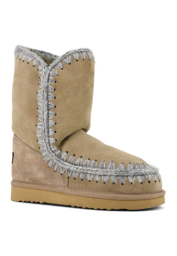 Mou - MOU ESKIMO BOOT 24 Śniegowce damskie. Okazja: na co dzień. Wysokość cholewki: przed kolano. Kolor: brązowy. Materiał: materiał, wełna, zamsz. Szerokość cholewki: normalna. Sezon: zima. Styl: elegancki, casual