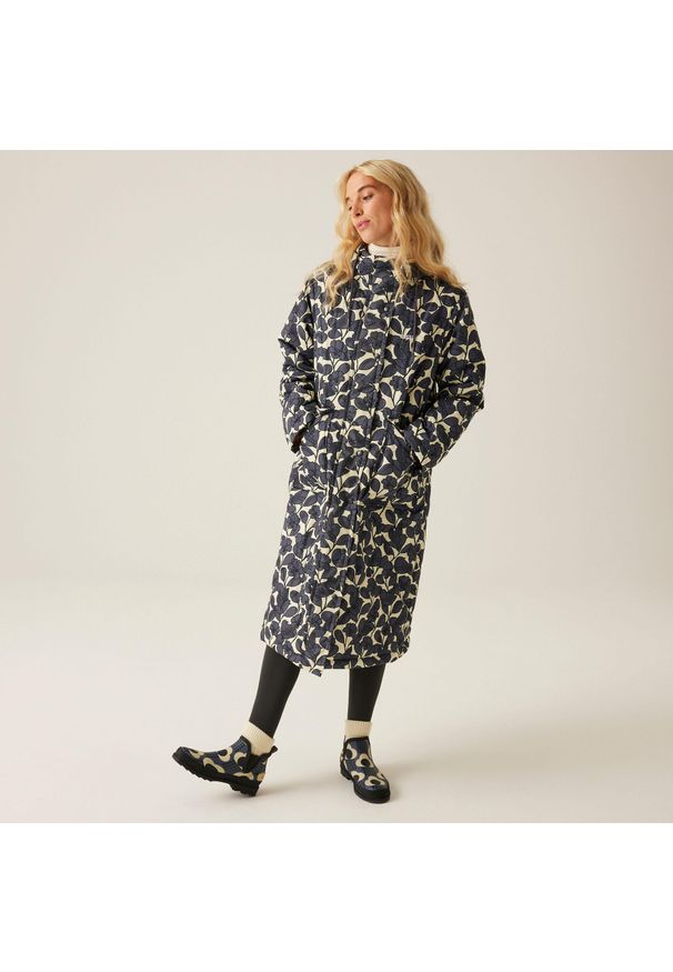 Regatta - Orla długa damska casualowa pikowana kurtka. Kolor: szary. Materiał: puch. Długość: długie. Sport: turystyka piesza