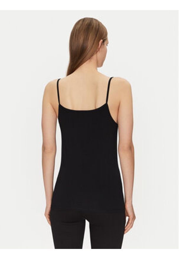 Triumph Top Feel Of Cotton 10224994 Czarny Slim Fit. Kolor: czarny. Materiał: bawełna