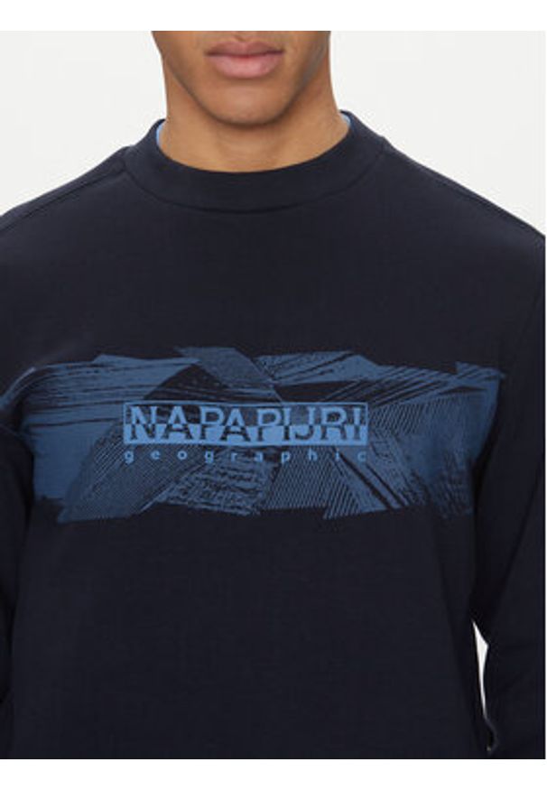 Napapijri Bluza B-Vanni NP0A4IC8 Granatowy Regular Fit. Kolor: niebieski. Materiał: bawełna