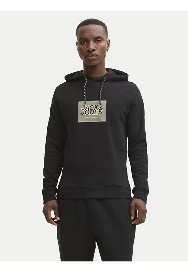 Jack & Jones Bluza Rain 12288098 Czarny Regular Fit. Kolor: czarny. Materiał: bawełna