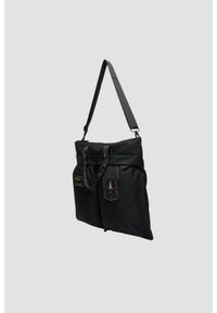 Aeronautica Militare - AERONAUTICA MILITARE Czarna męska torba sportowa. Kolor: czarny. Wzór: aplikacja #3