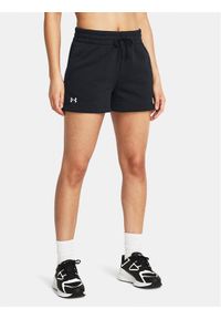 Under Armour Szorty sportowe Rival Fleece Short 1382723-001 Czarny Loose Fit. Kolor: czarny. Materiał: bawełna