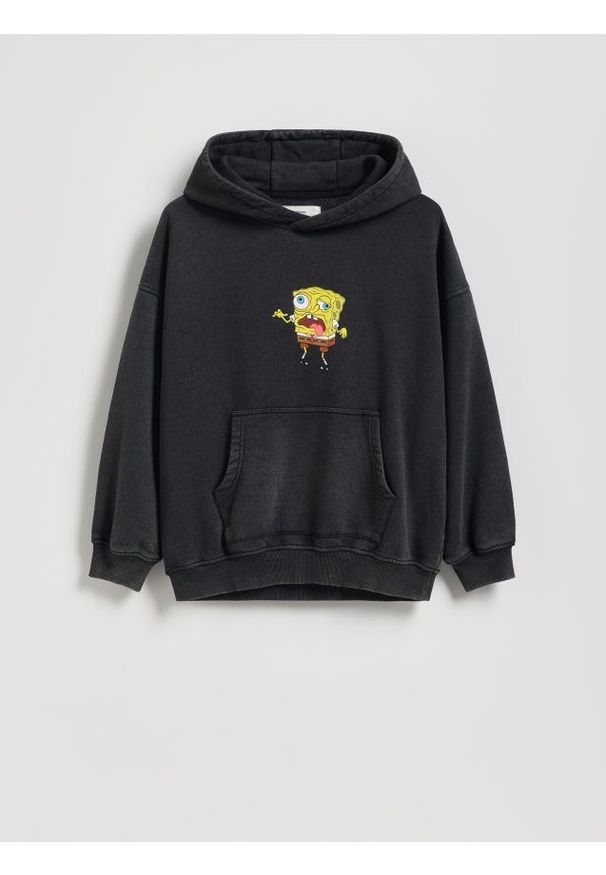 Reserved - Bawełniana bluza SpongeBob - czarny. Kolor: czarny. Materiał: bawełna