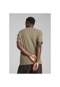 Puma - Męska koszulka Essentials z małym logo No. 1 PUMA Velvet Moss Brown. Kolor: brązowy. Wzór: haft