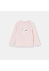 Sinsay - Koszulka z nadrukiem - Różowy. Kolor: różowy. Wzór: nadruk #1