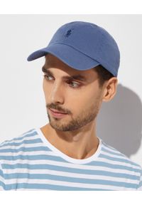 Ralph Lauren - RALPH LAUREN - Niebieska czapka z logo. Kolor: niebieski. Materiał: bawełna. Wzór: napisy, haft. Sezon: lato #4