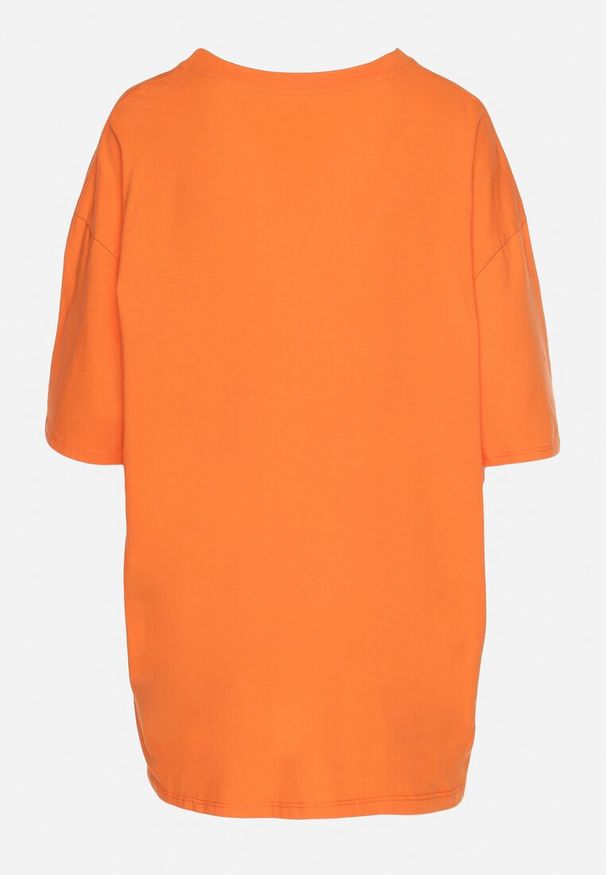 Born2be - Pomarańczowy Bawełniany T-shirt Koszulka z Krótkim Rękawem Bevima. Kolor: pomarańczowy. Materiał: bawełna. Długość rękawa: krótki rękaw. Długość: krótkie