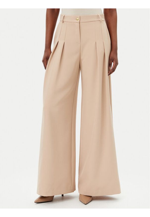 Maryley Spodnie materiałowe 25EB579/43PG Beżowy Regular Fit. Kolor: beżowy. Materiał: syntetyk