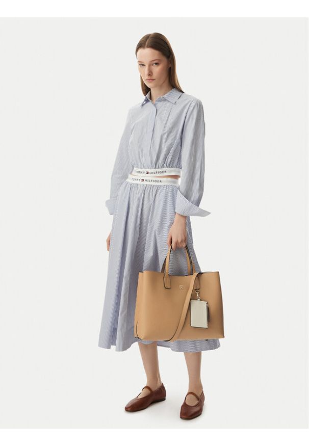 TOMMY HILFIGER - Tommy Hilfiger Torebka Th Icon Satchel AW0AW18723 Khaki. Kolor: brązowy. Materiał: skórzane