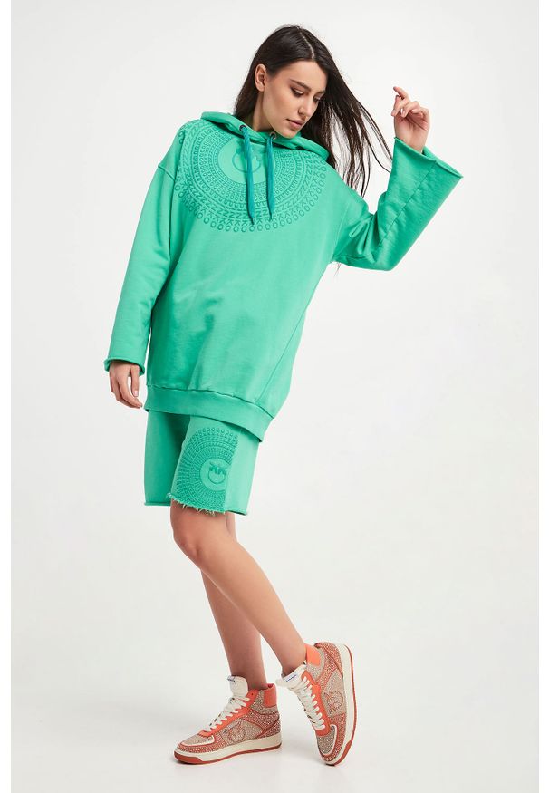 Pinko - Bluza Amaretti PINKO. Typ kołnierza: kaptur. Długość: długie. Wzór: nadruk