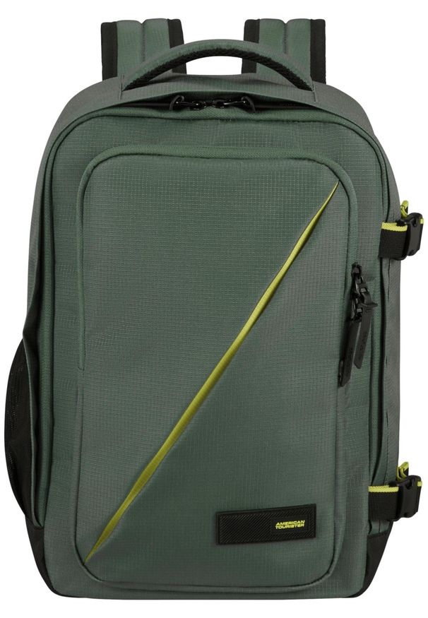 AMERICAN TOURISTER - Plecak American Tourister Take2Cabin S Ryanair ciemnozielony. Kolor: zielony. Materiał: materiał. Styl: klasyczny