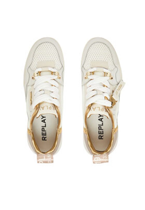 Replay - REPLAY Sneakersy Field W Speed 2 GWS9H .000.C0008L Écru. Materiał: skóra
