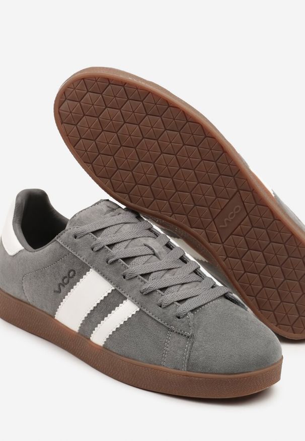 Born2be - Ciemnoszare Buty Sportowe z Naturalnego Zamszu Palarwena. Okazja: na co dzień. Kolor: szary. Materiał: zamsz