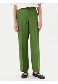 Weekend Max Mara Spodnie materiałowe Malizia 2515131052 Zielony Regular Fit. Kolor: zielony. Materiał: len