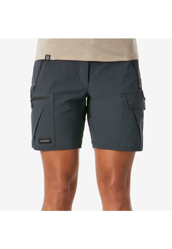 SIMOND - Spodenki trekkingowe damskie Simond MT500. Kolor: czarny, szary, wielokolorowy. Materiał: tkanina, syntetyk, materiał. Sport: turystyka piesza