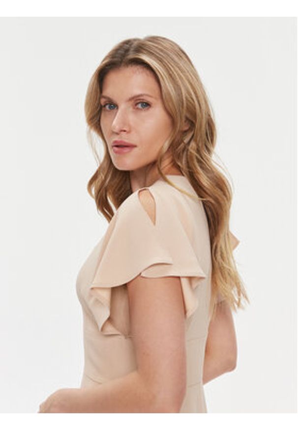BOSS - Boss Sukienka codzienna Dawinga 50488660 Beżowy Regular Fit. Okazja: na co dzień. Kolor: beżowy. Materiał: wiskoza. Typ sukienki: proste. Styl: casual