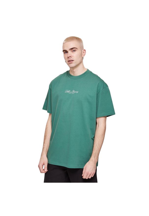 Koszulka oversize Urban Classics Mid Embroidery. Kolor: zielony, wielokolorowy