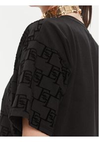 Elisabetta Franchi T-Shirt MA-006-41E2 Czarny Regular Fit. Kolor: czarny. Materiał: bawełna #4