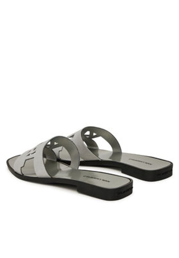 Karl Lagerfeld - KARL LAGERFELD Klapki Skoot II KL80402 Srebrny. Kolor: srebrny. Materiał: skóra