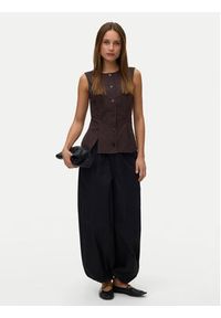 Vero Moda Kamizelka Selma 10345675 Brązowy Regular Fit. Kolor: brązowy. Materiał: bawełna #4