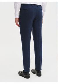 Pako Lorente - PAKO LORENTE - Granatowe spodnie ganiturowe z lnem. Kolor: niebieski. Materiał: len. Wzór: gładki. Sezon: wiosna, lato #10