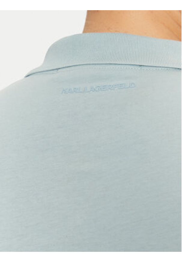 Karl Lagerfeld - KARL LAGERFELD Polo 745710 551224 Błękitny Regular Fit. Typ kołnierza: polo. Kolor: niebieski. Materiał: bawełna