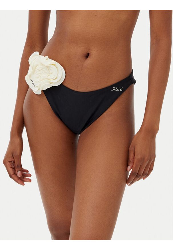 Karl Lagerfeld - KARL LAGERFELD Dół od bikini A2W46003 Czarny. Kolor: czarny. Materiał: syntetyk