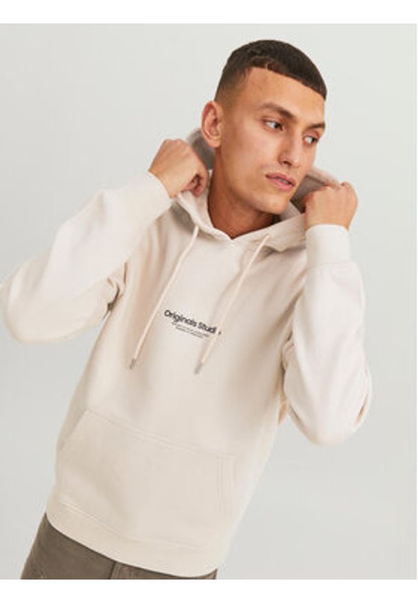Jack & Jones Bluza Vesterbro 12241687 Écru Relaxed Fit. Materiał: bawełna, syntetyk