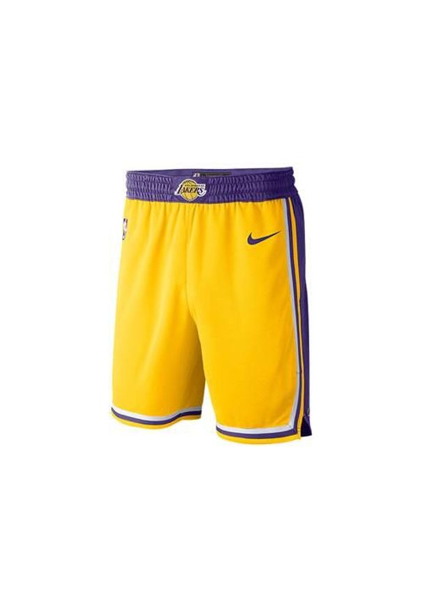 Spodnie koszykarskie męskie Nike Nba Los Angeles Lakers Swingman. Kolor: żółty. Długość: krótkie. Sport: koszykówka