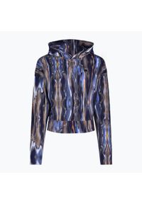 Fila - Bluza damska FILA Ceyrat AOP Cropped Hoody. Kolor: niebieski
