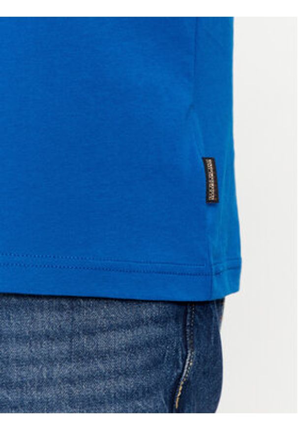 Napapijri T-Shirt Iaato NP0A4HFZ Niebieski Regular Fit. Kolor: niebieski. Materiał: bawełna