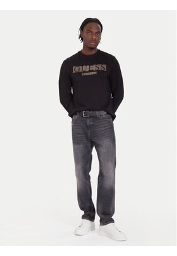 Guess Longsleeve M5BI10 K8FQ4 Czarny Regular Fit. Kolor: czarny. Materiał: bawełna. Długość rękawa: długi rękaw