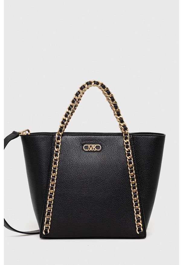 MICHAEL Michael Kors torebka skórzana kolor czarny. Kolor: czarny. Materiał: skórzane