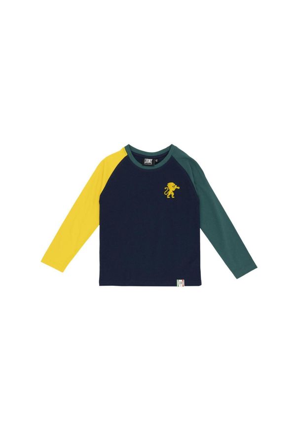 LEONE 1947 APPAREL - Dziecięca koszulka Leone z długim reglanowym rękawem College. Kolor: niebieski. Długość: długie. Sport: joga i pilates