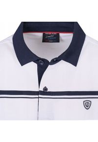 Koszulka Polo - Męska - Pako Jeans - Odcienie Granatów, Pasy. Okazja: na co dzień. Typ kołnierza: polo. Materiał: bawełna. Wzór: paski, prążki. Styl: casual #3
