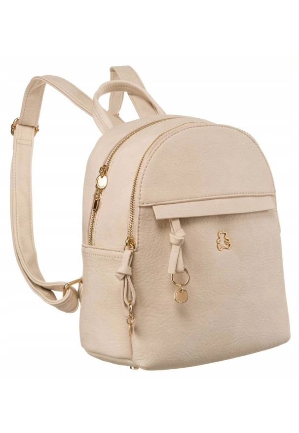 Plecak damski LuluCastagnette VENTURA beżowy. Kolor: beżowy. Materiał: skóra ekologiczna