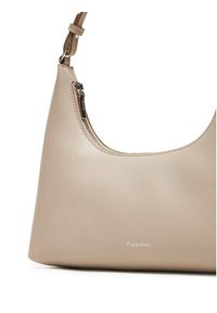 Calvin Klein Torebka Foil Logo Conv Shou?Lder Bag LV04F3272G Beżowy. Kolor: beżowy. Materiał: skórzane #5